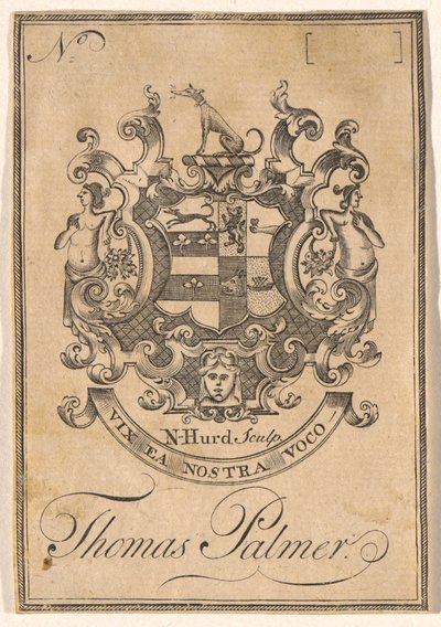 Bogplade af Thomas Palmer af Nathaniel Hurd