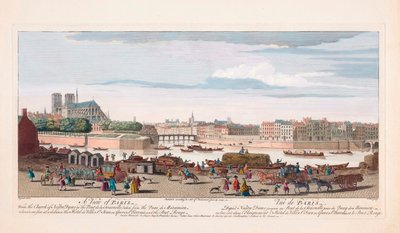 18. århundrede udsigt over Paris, Frankrig (gravering) af Nathaniel Parr