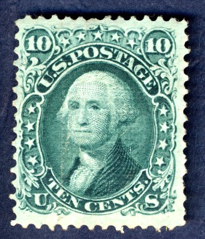 10c Washington E Grill single, 1867. af National Bank Note Company