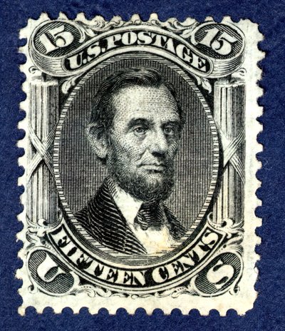 15c Abraham Lincoln F Grill single, 1867. af National Bank Note Company