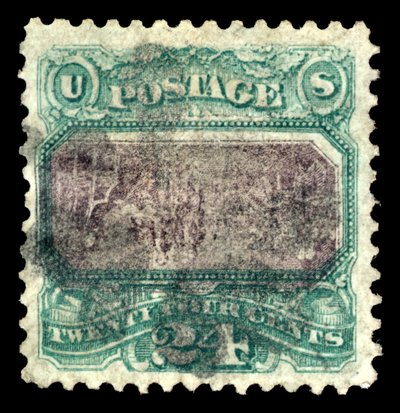 24c Declaration of Independence G Grill inverter fejl enkelt, 1869. af National Bank Note Company