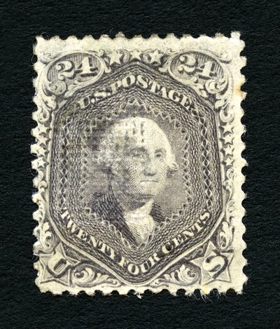 24c Washington F Grill single, 1867. af National Bank Note Company
