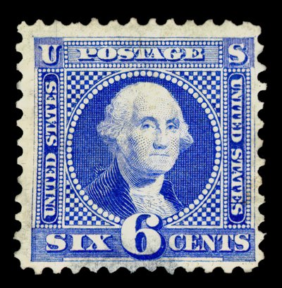 6c Washington genudgive single, 1875. af National Bank Note Company