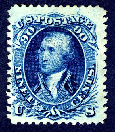 90c Washington F Grill single, 1867-1868. af National Bank Note Company