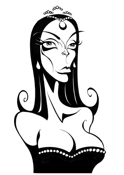 Barbara Steele, 2025 (blæk/digital) af Neale Osborne