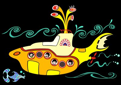 Yellow Submarine, 2004 (blæk, digital revision 2023) af Neale Osborne