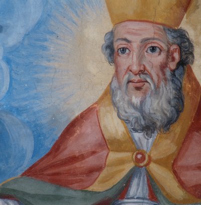 Portræt af Sankt Canio, detalje af hvælving af Neapolitan School