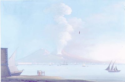 Vesuvs udbrud (gouache) af Neapolitan School