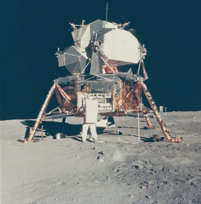 Buzz Aldrin med Apollo 11 Lunar Module on the Moon, 1969. af Neil Armstrong