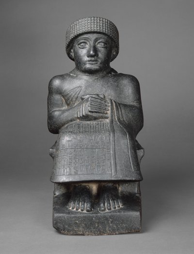 Statue af Gudea, ca. 2090 f.Kr. (diorit) af Neo Sumerian