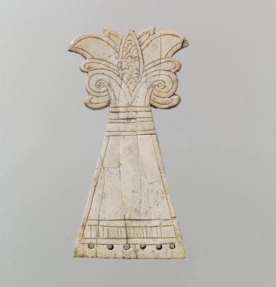 Indhugget hestefrontlet udskåret i form af et blomstrende, volut palmettræ, 9.-8. århundrede f.Kr. (elfenben) af Neo Assyrian