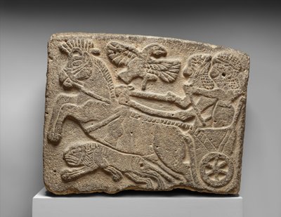 Ortostat-relief: løvejagtscene, ca. 9. århundrede f.Kr. (malet basalt) af Neo Hittite Neo Hittite