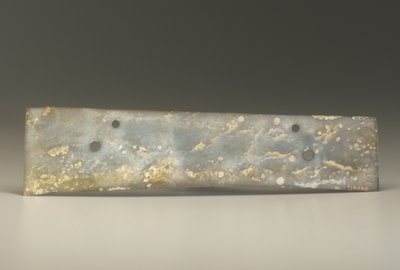 Gaffelmejsel (zhang), Qijia-kultur, ca. 2500-2000 f.Kr. (jade) af Neolithic Period Chinese School