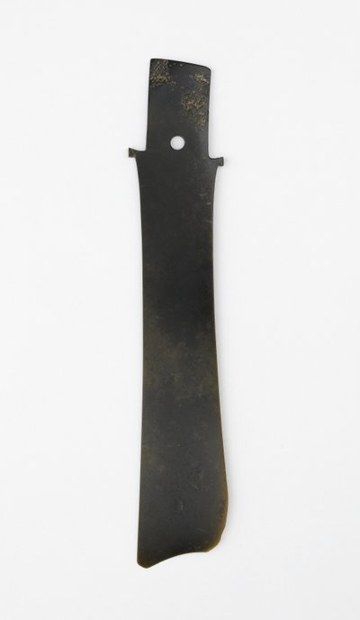 Gaffelmejsel (zhang), Qijia-kultur, ca. 2500-2000 f.Kr. (jade (nephrit)) af Neolithic Period Chinese School