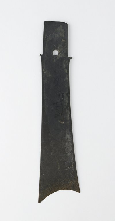 Gaffelmejsel (zhang), Qijia-kultur, ca. 2500-2000 f.Kr. (jade (nephrit)) af Neolithic Period Chinese School