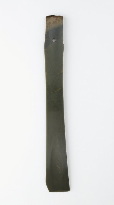 Gaffelmejsel (zhang) Qijia-kultur (jade (nefrit)) af Neolithic Period Chinese School
