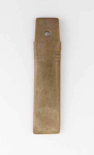 Straight chisel (gui) Qijia culture (jade (nephrite)) af Neolithic Period Chinese School