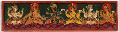 Bogomslag fra et Shaiva-manuskript (ugennemsigtigt wc på træ) af Nepalese School