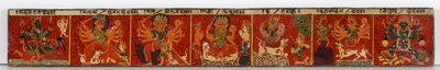 Devimahatmya manuskriptomslag (ugennemsigtigt wc på træ) af Nepalese School