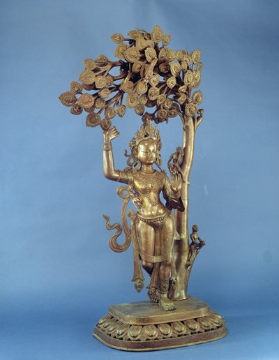 Buddhas fødsel (messing) af Nepalese School