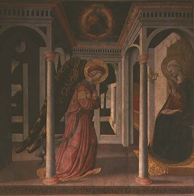 Bebudelsen (tempera på panel) af Neri di Bicci