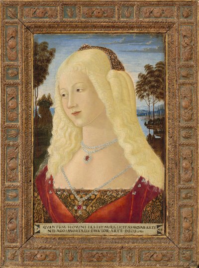 Portræt af en dame, ca. 1485. af Neroccio de Landi