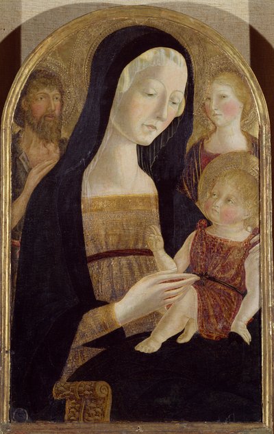 Madonna ja lapsi pyhien Johannes Kastajan ja Maria Magdaleenan kanssa, kirjoittanut Neroccio Bartolomeo de