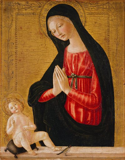 Madonnaen, der forguder barnet af Neroccio di Landi
