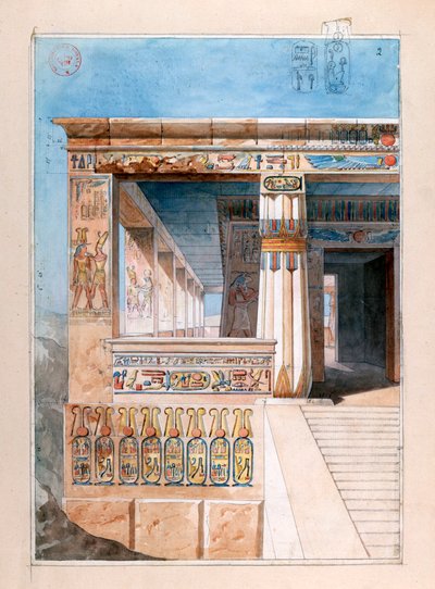 Gammelt egyptisk tempel, 1800-tallet af Nestor l
