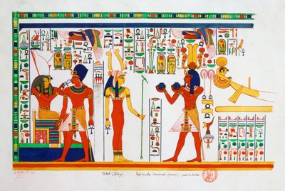Vægmaleri fra El-Kab, Egypten, 1841 af Nestor l