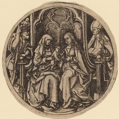 Madonna og barn med de hellige Christopher og Erasmus af Netherlandish 15th Century