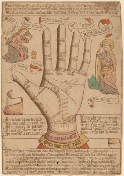 Hånden som frelsens spejl af Netherlandish 15th Century