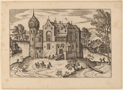 Slot ved en flod af Netherlandish 16th Century