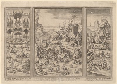Triptykonen Den sidste dom af Netherlandish 16th Century after Hieronymus Bosch, Hieronymus Cock