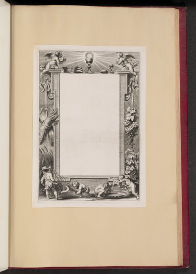Border Illustration med Putti Høstoffer til Gud af Netherlandish 17th Century