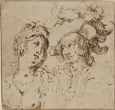 Cavalier med en skøge af Netherlandish 17th Century