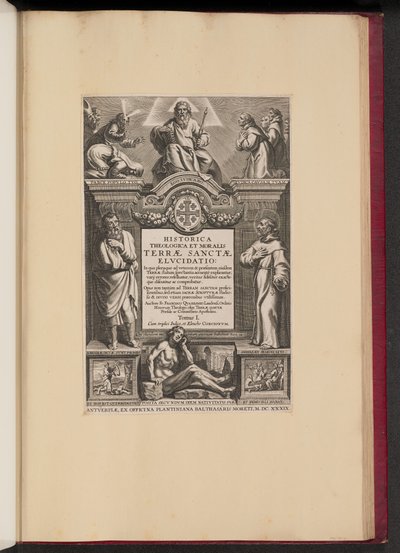 Titelblad til Franciscus Aguilonius, Historisk teologisk og moralsk udryddelse af det hellige land af Netherlandish 17th Century after Sir Peter Paul Rubens