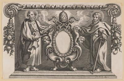 Vignette til en bog dedikeret til pave Urban VII af Netherlandish 17th Century after Sir Peter Paul Rubens