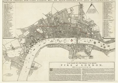 Et sandt Pourtraict med en kort beskrivelse af den beklagelige Londons brand, Befallen the 12 af Netherlandish School