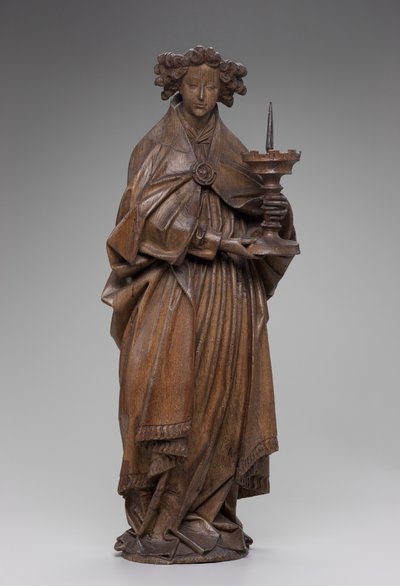 Engel holder lysestage, ca. 1480-1500 (eg) af Netherlandish School