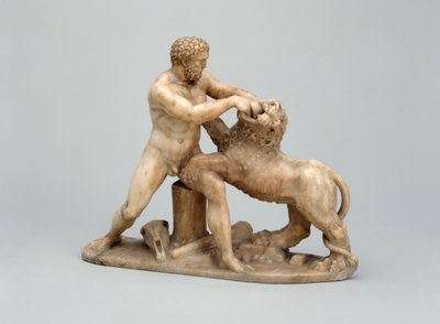 Hercules wrestling the Nemean Lion (alabaster) af Netherlandish School