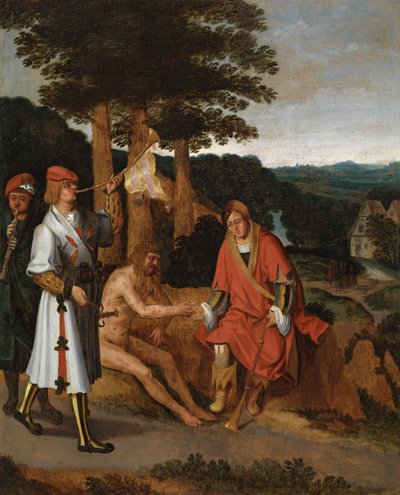Job og hans trøster, c.1530-40 af Netherlandish School