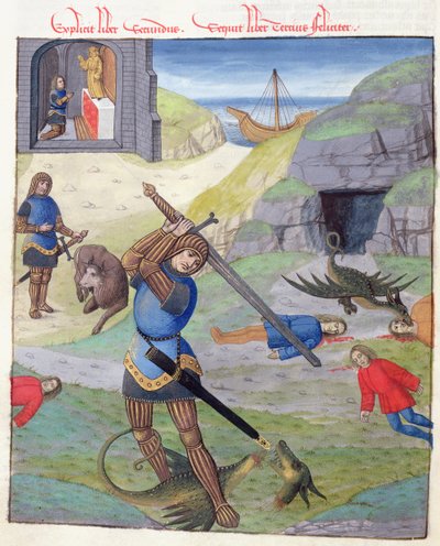 Ms 324 f.35 v. Cadmus, fra Metamorphoses 10 af Ovid, 1497 af Netherlandish School