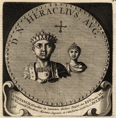 Portræt af den byzantinske kejser Konstantin II og Fausta. af Netherlandish School