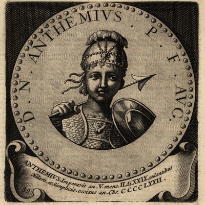 Portræt af den romerske kejser Anthemius. af Netherlandish School