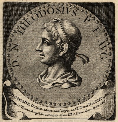 Portræt af den romerske kejser Theodosius II. af Netherlandish School