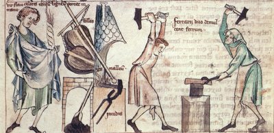 Sloane 3983 fol.5 Smede på arbejde, fra 