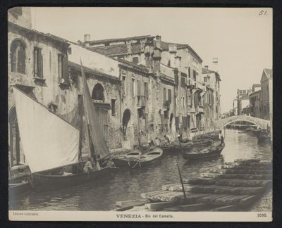 Udsigt over Rio del Camello i Venedig Venedig - Rio del Camello (titel på objekt) af Neue Photographische Gesellschaft