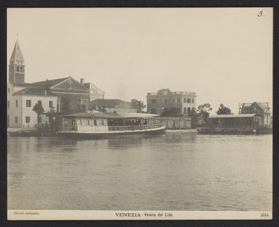 Udsigt over havnen i Lido Venedig - Veduta del Lido (titel på objekt) af Neue Photographische Gesellschaft