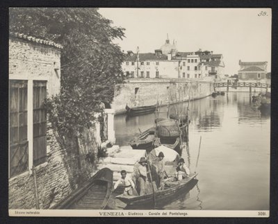 Kanal til Venedig Venedig - Giudecca - Pontelungo-kanalen (titel på objektet) af Neue Photographische Gesellschaft